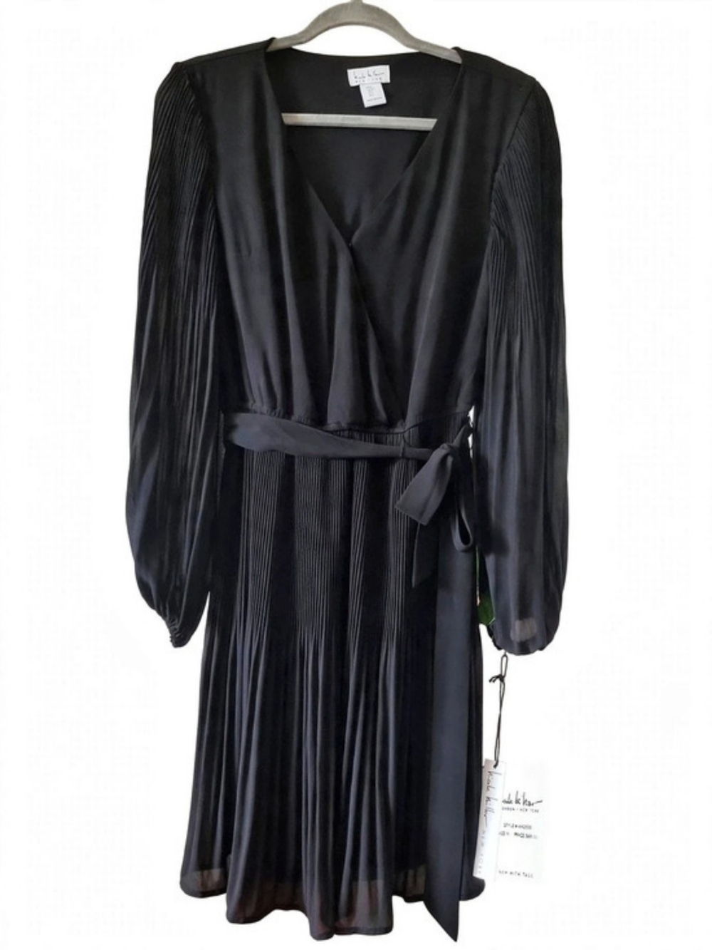 Nicole Miller New York Pleated Black Dress NWT